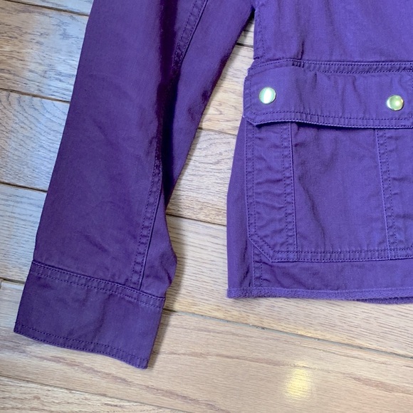 J Crew Factory Dark Burgundy Relaxed Boyfriend Field Jacket - Picture 6 of 14